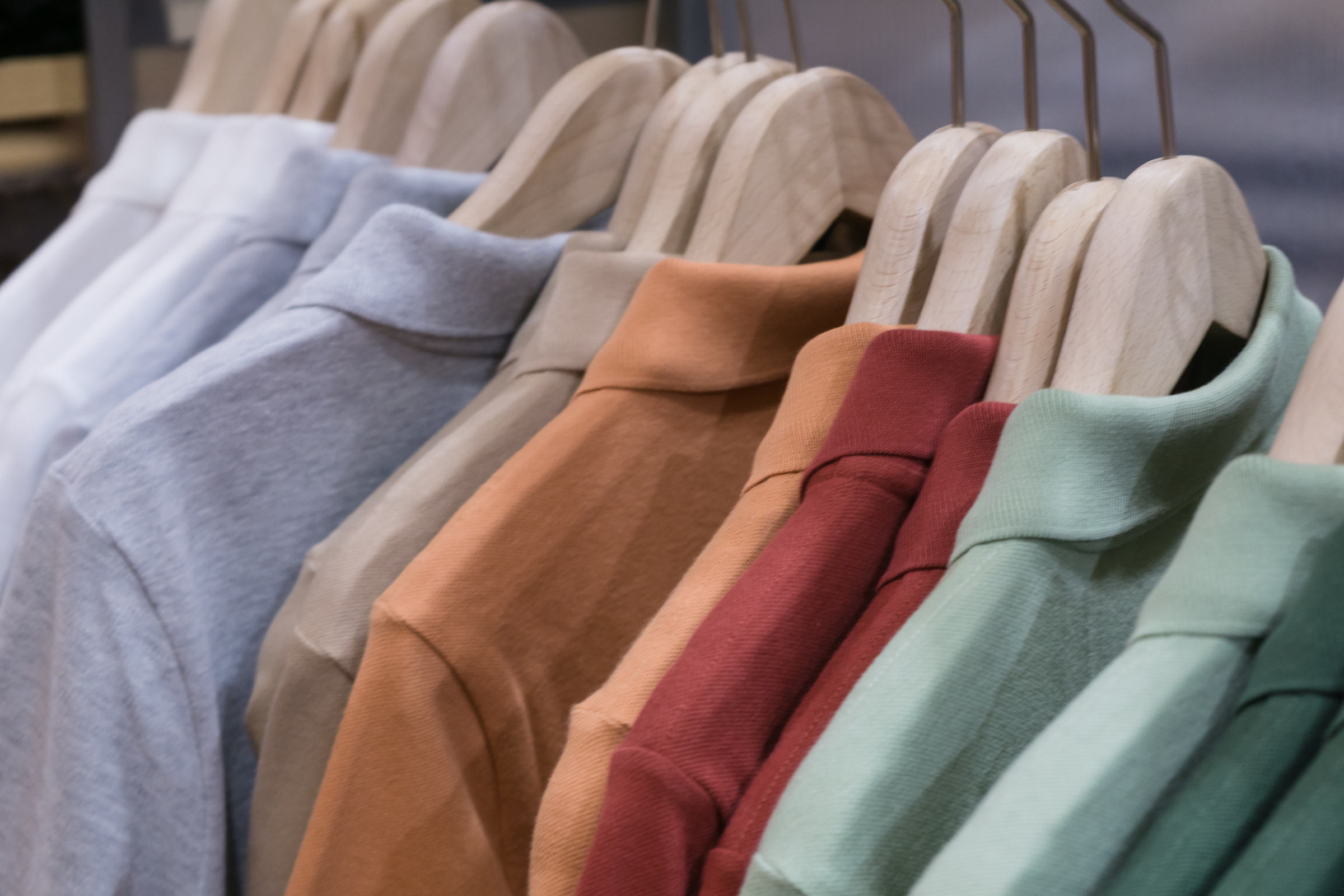 hangers in fashion clothes shop